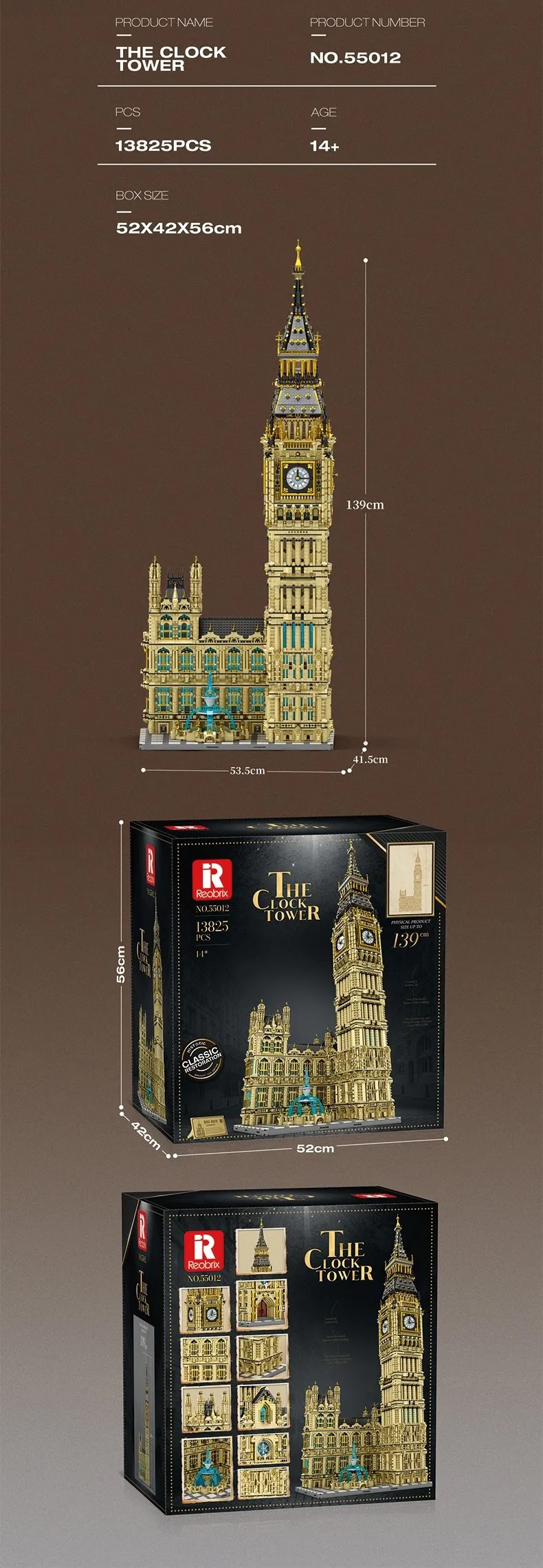 Mattoncini REOBRIX 55012 - Big Ben - 13 825 elementi
